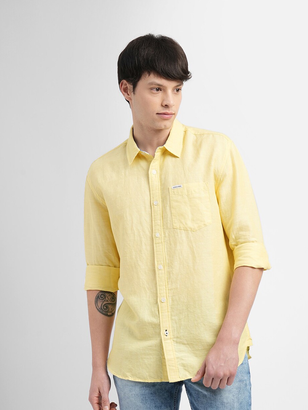 

Jack & Jones Slim Fit Cotton Casual Shirt, Yellow