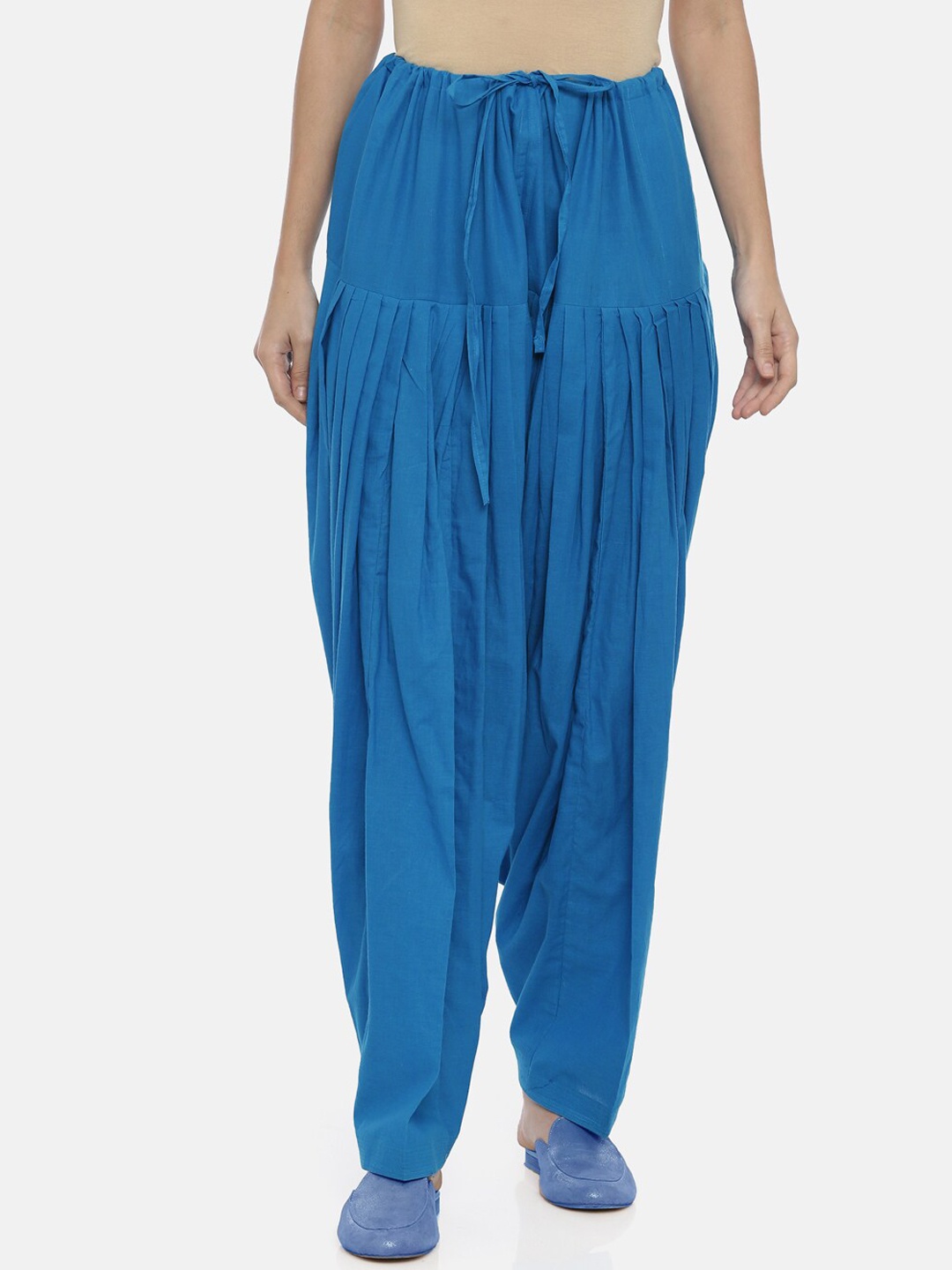 

Souchii Pure Cotton Loose Fit Patiala, Blue