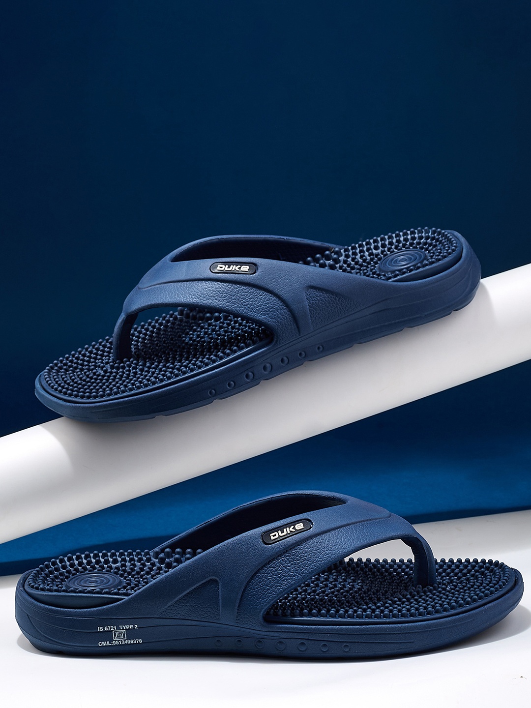 

Duke Men Textured Thong Flip-Flops, Navy blue