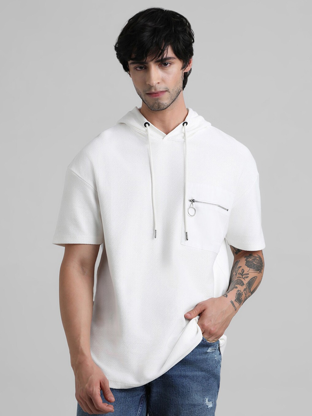 

Jack & Jones Men Hooded Sweatshirt, White