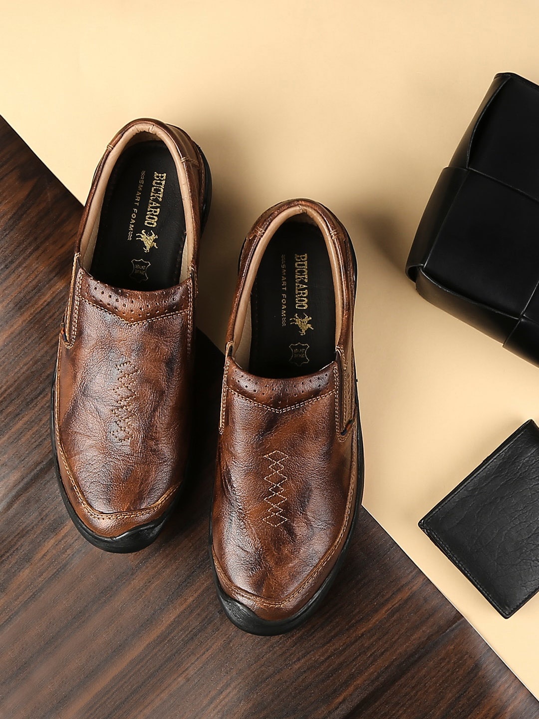 

Buckaroo Men KARWAN Leather Loafers, Tan