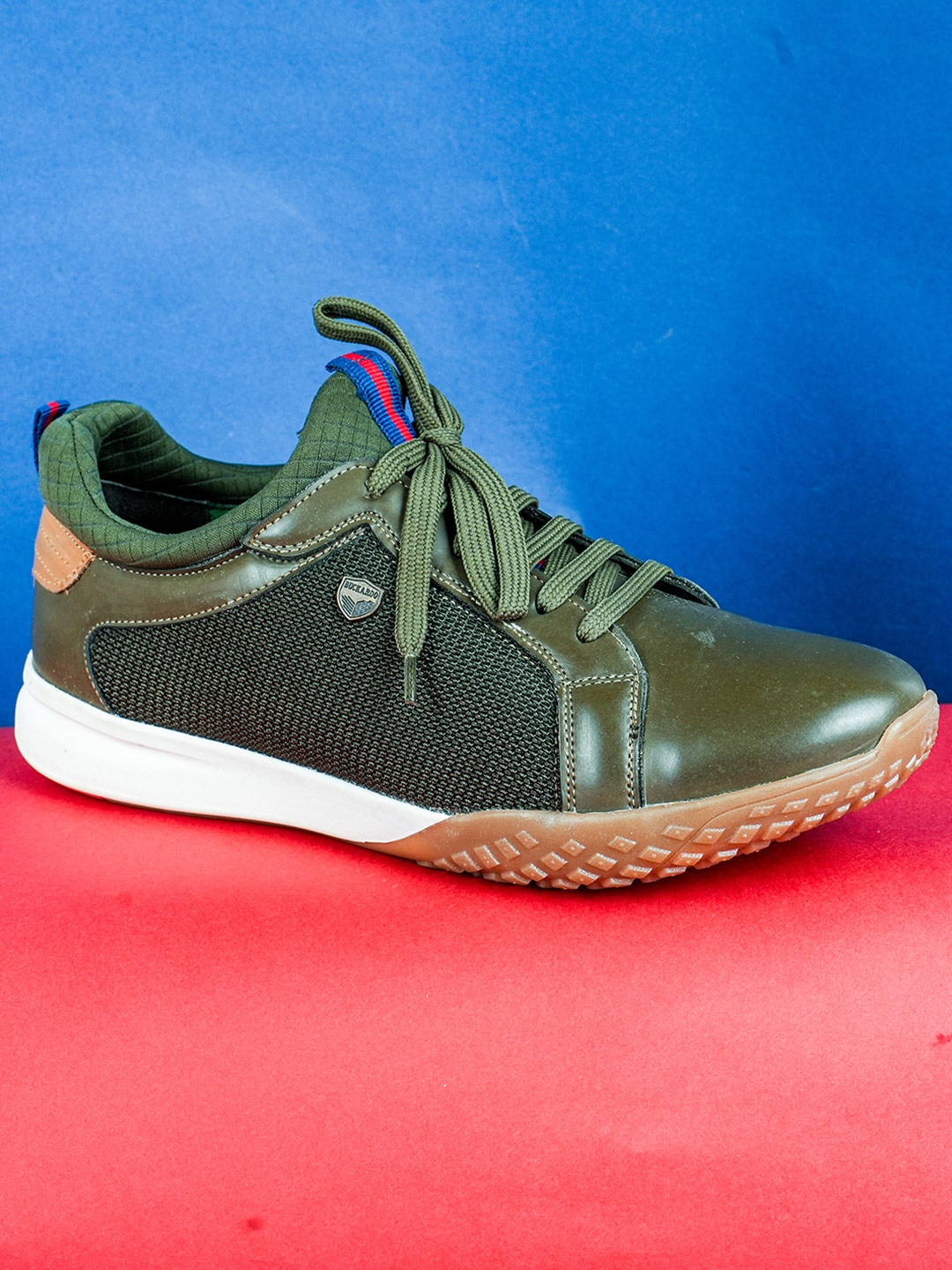 

Buckaroo Men Leather Lace-Ups Sneakers, Olive