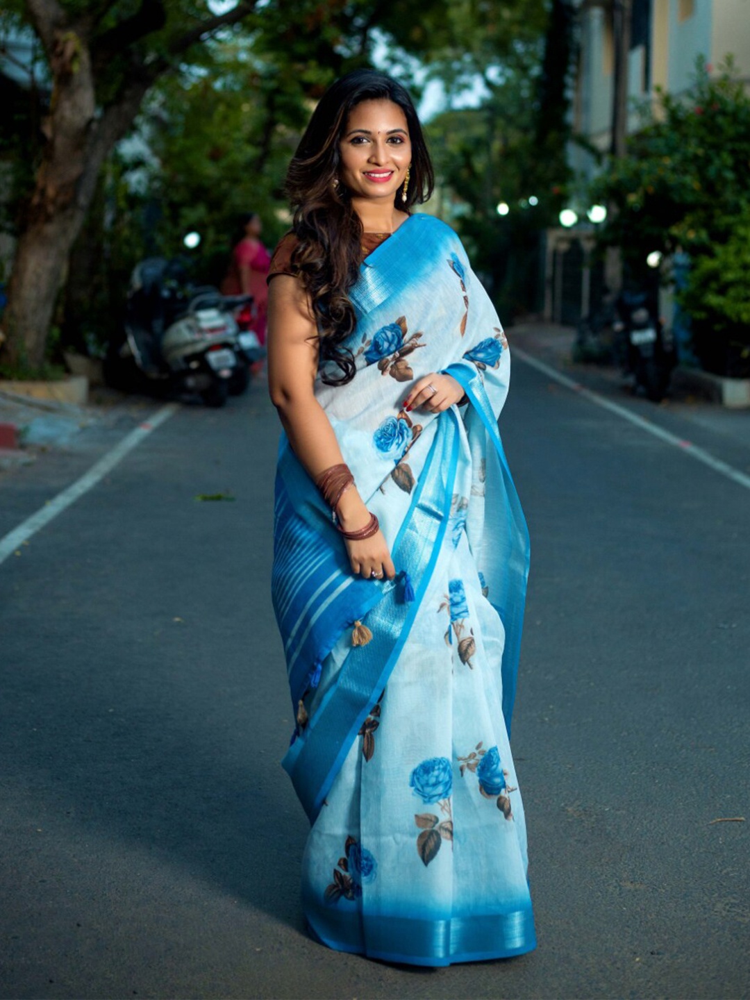 

Kaizen TEXO FAB Ethnic Motifs Zari Tussar Saree, Sea green