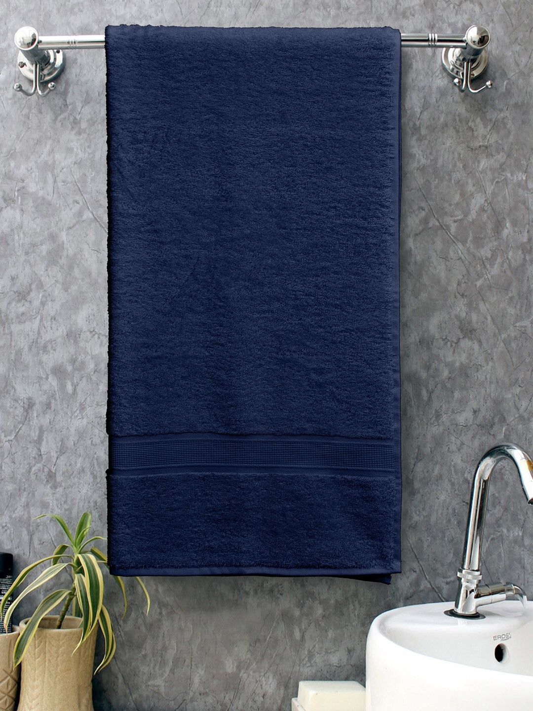 

Home Fresh Santa Navy Blue 500 GSM Pure Cotton Bath Towel