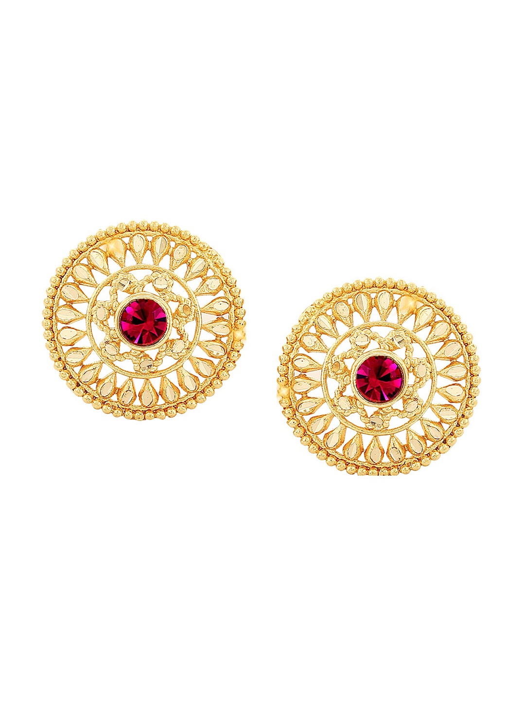 

Vighnaharta Set Of 3 Gold-Plated Circular Shaped Stud Earrings