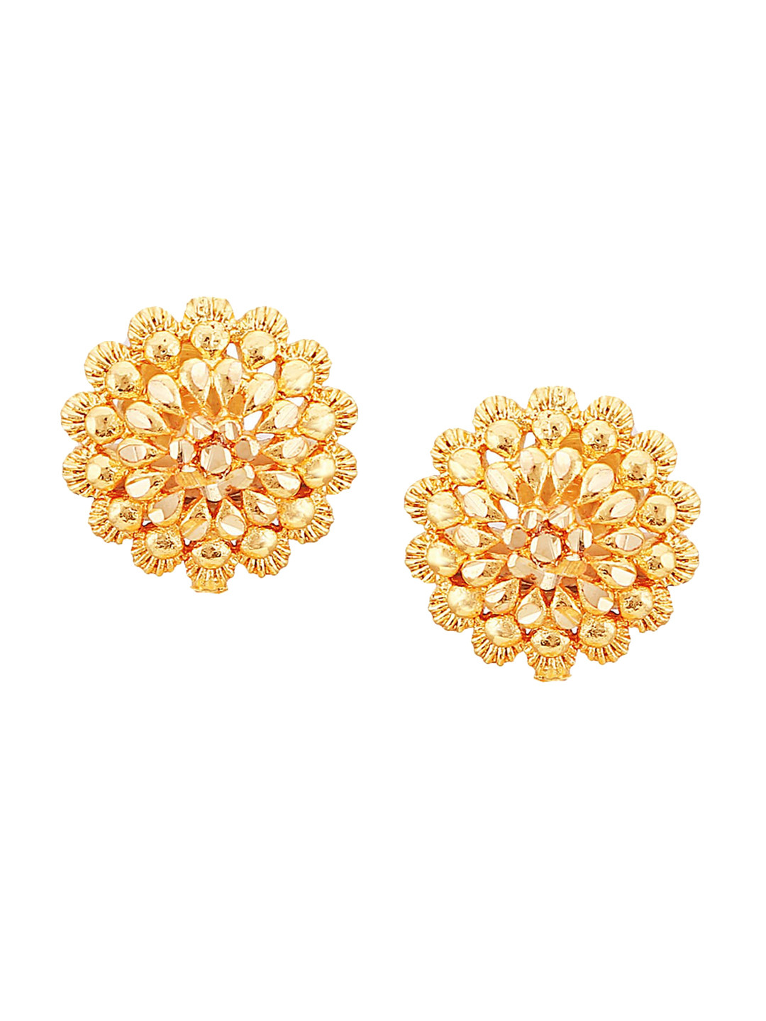 

Vighnaharta Set Of 2 Gold-Plated Floral Studs Earrings