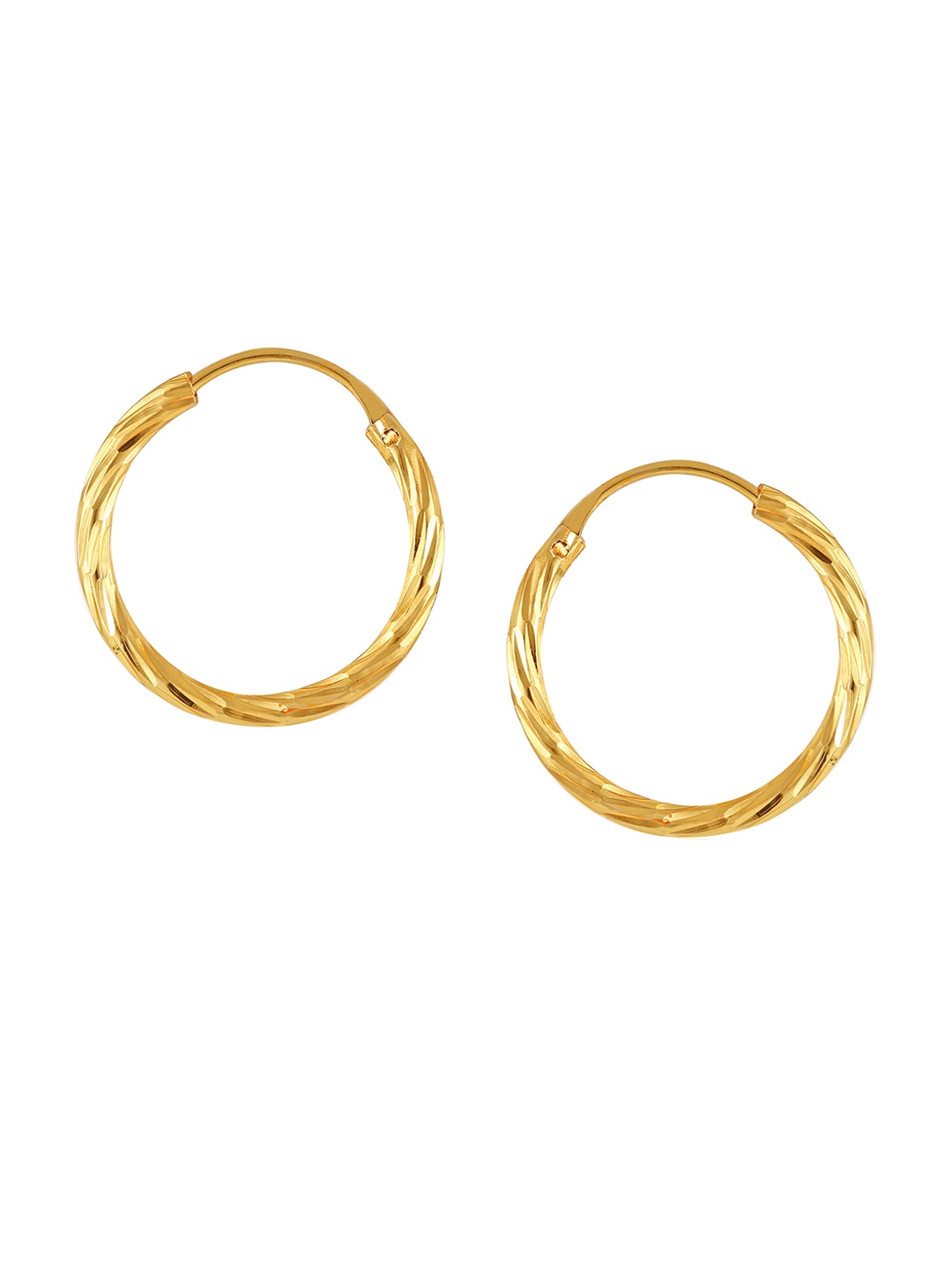 Vighnaharta Set Of 3 Gold-Plated Floral Studs and Hoop Earrings