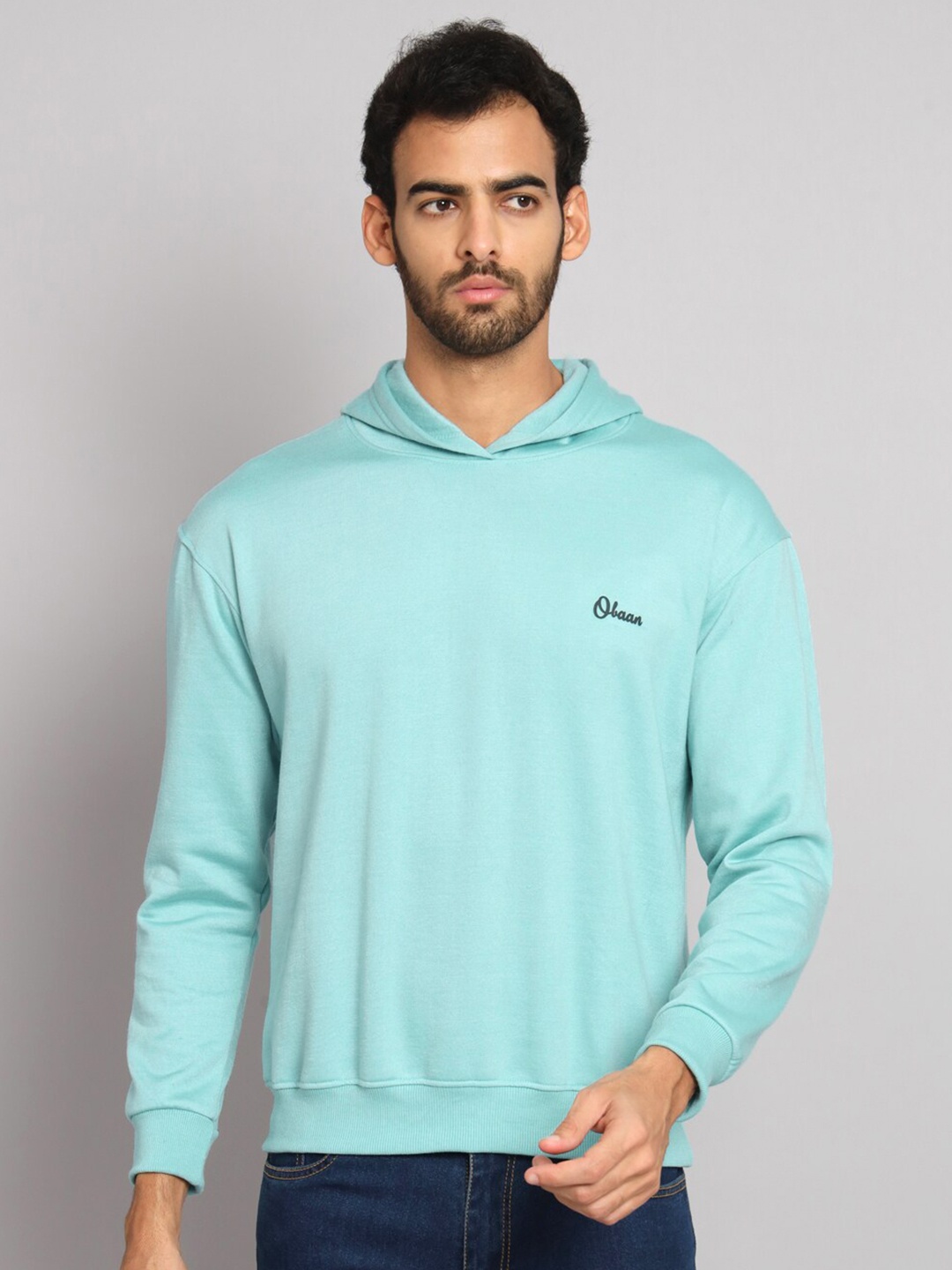 

Obaan Hooded Cotton Sweatshirt, Blue