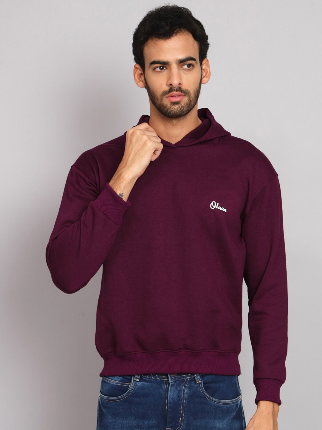 

Obaan Hooded Sweatshirt, Burgundy