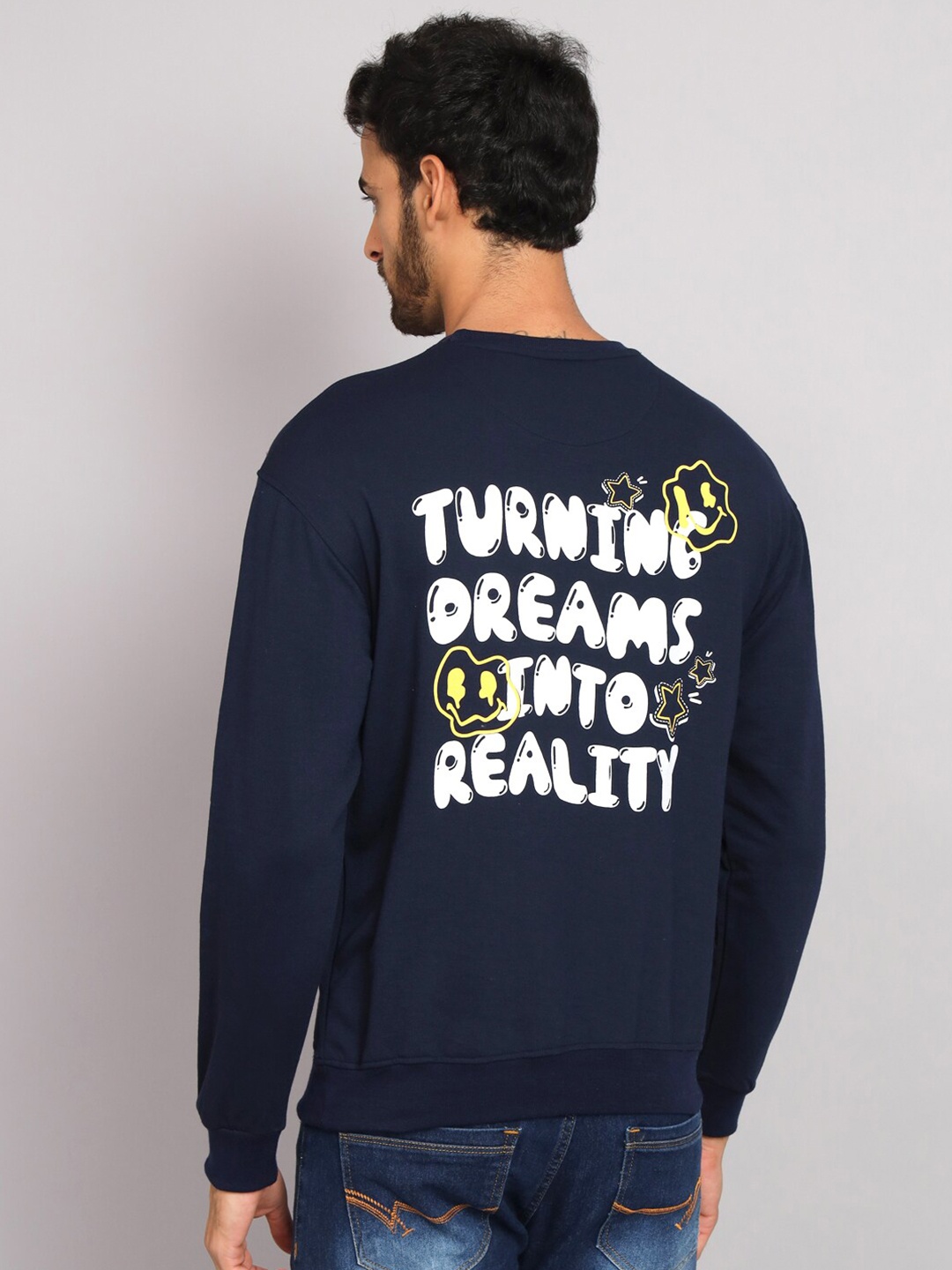 

Obaan Typography Printed Sweatshirt, Navy blue