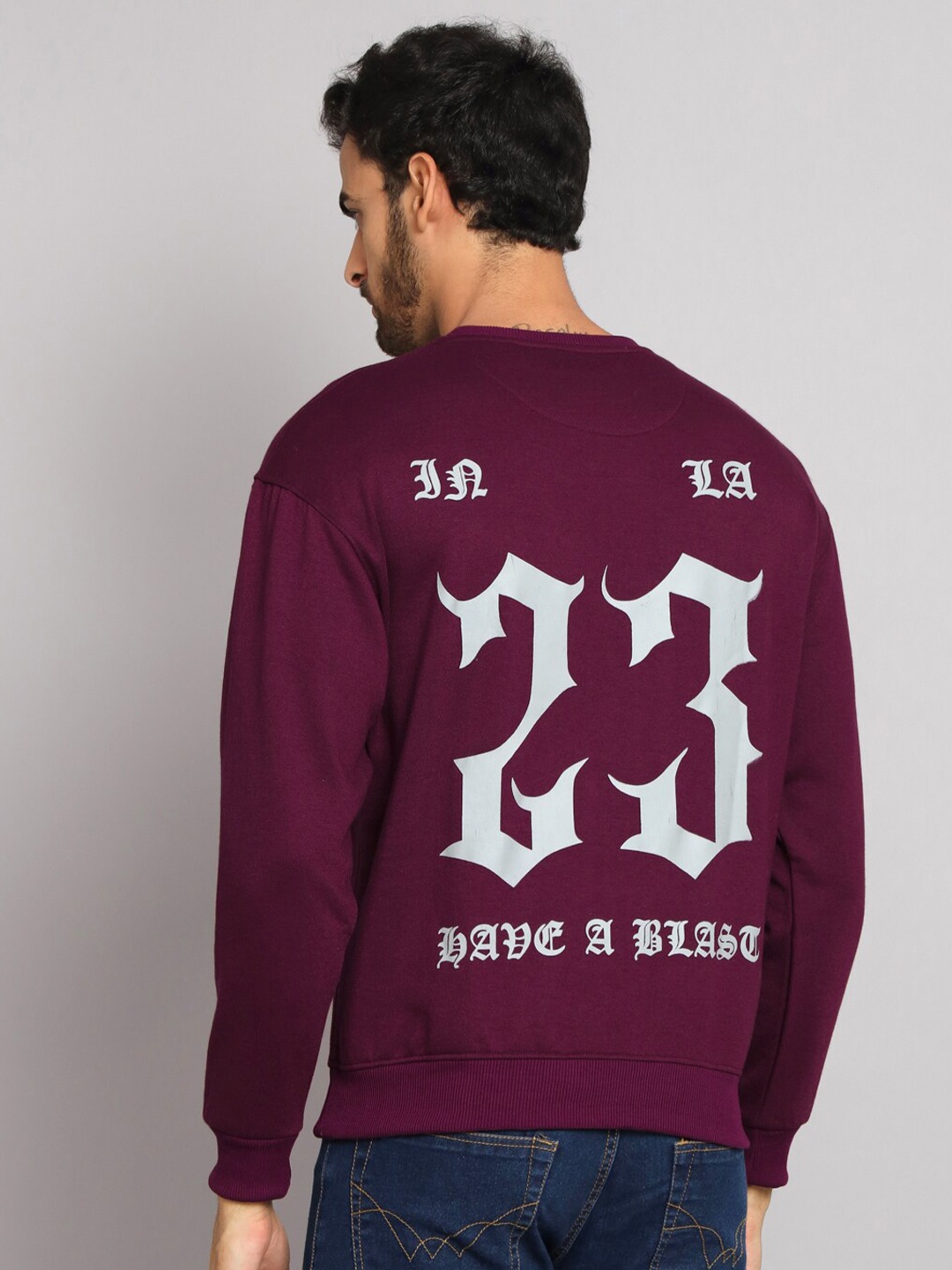 

Obaan Printed Cotton Sweatshirt, Burgundy