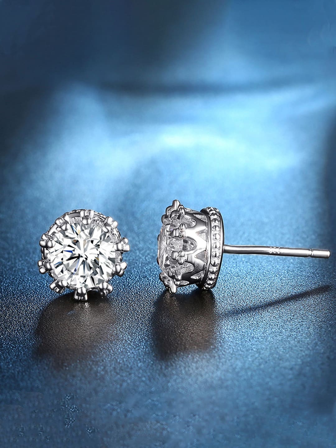 

Designs & You Silver-Toned Contemporary Studs Earrings