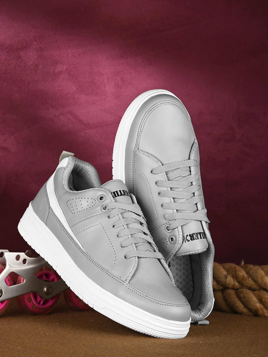 

Killer Men Contrast Sole Lightweight Sneakers, Grey