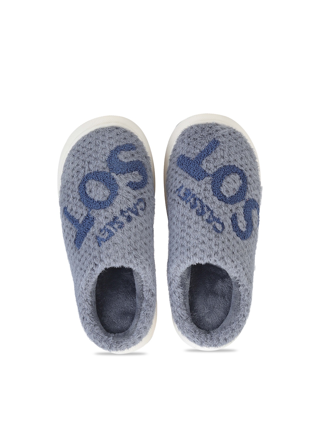 

CASSIEY Men Printed Winter Comft Fur Room Slippers, Grey