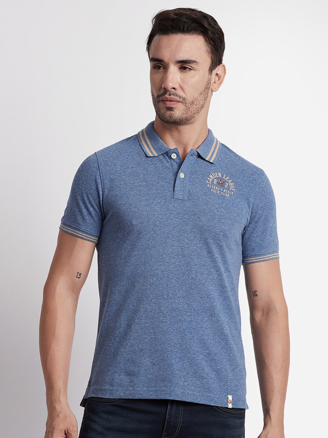 

Beverly Hills Polo Club Polo Collar Pure Cotton T-shirt, Blue