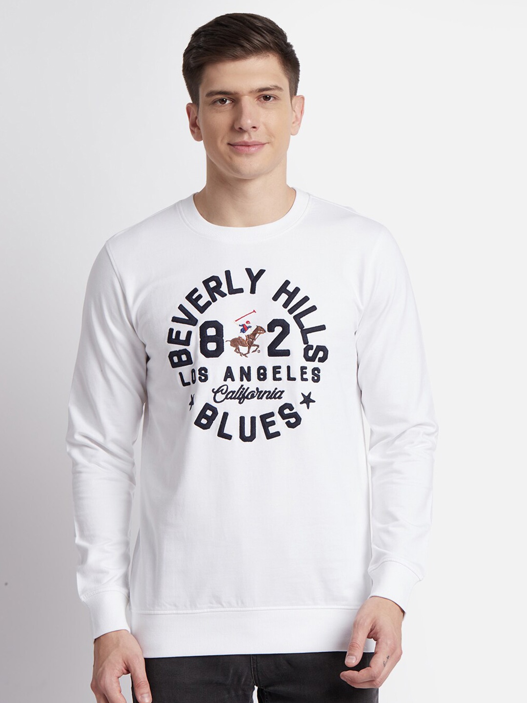 

Beverly Hills Polo Club Typography Printed Regular Fit Pure Cotton T-shirt, White