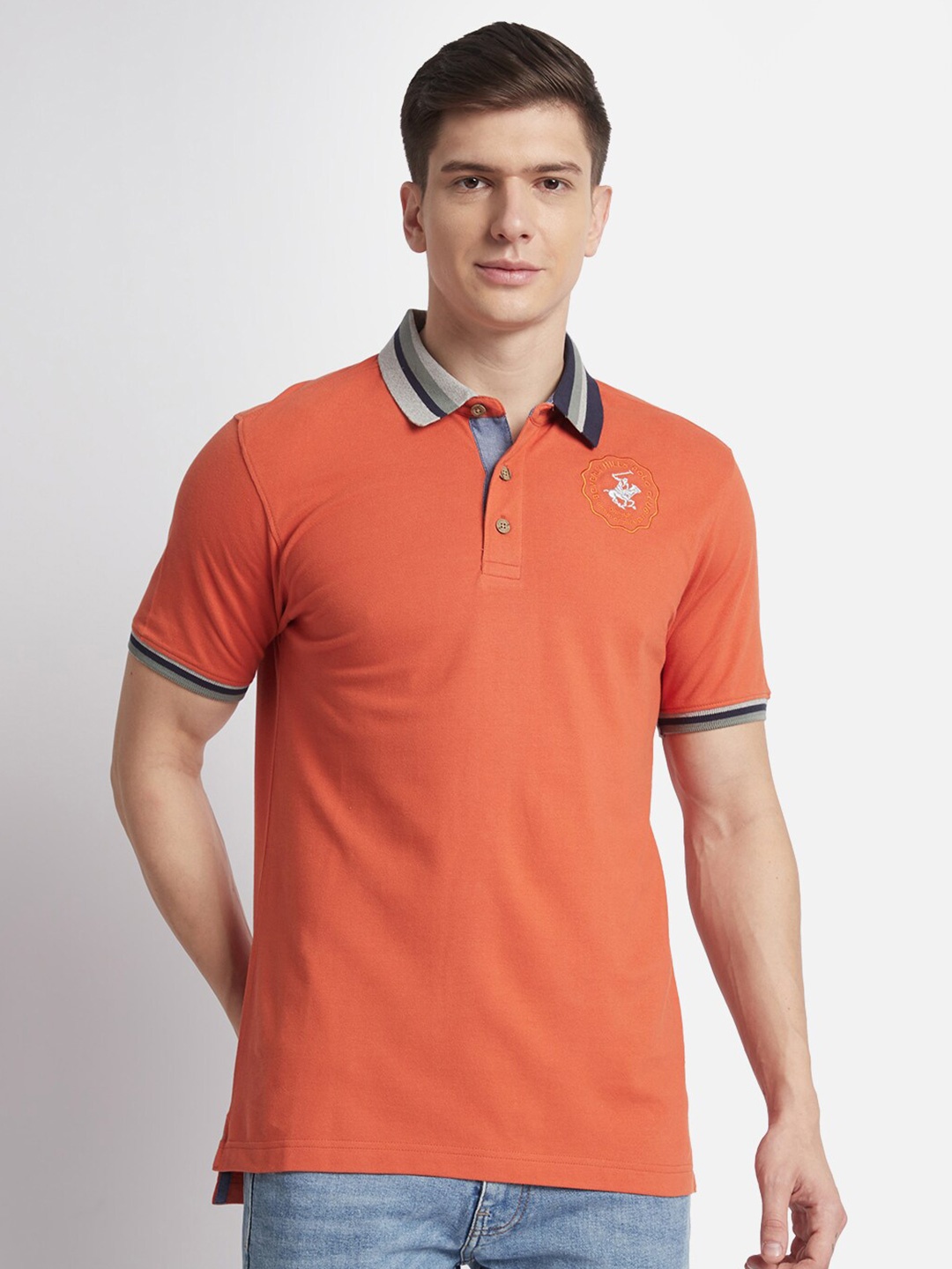 

Beverly Hills Polo Club Polo Collar Regular Fit Cotton T-Shirt, Orange