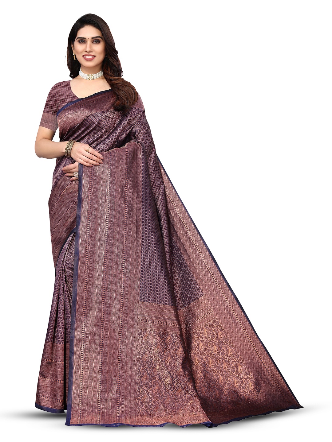 

Varanga Ethnic Motif Woven Design Zari Banarasi Saree, Blue