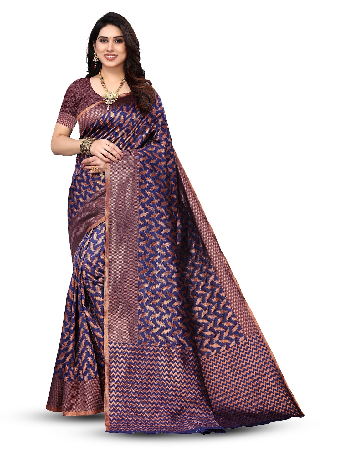 

Varanga Woven Design Zari Art Silk Banarasi Saree, Blue