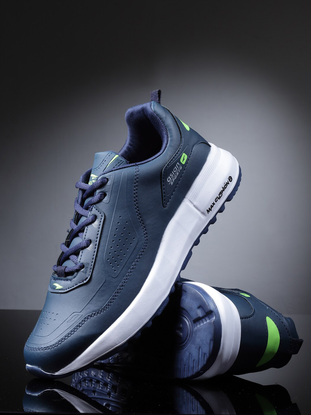 

ASIAN Men Waterproof-18 Lace-Up Running Shoes, Navy blue
