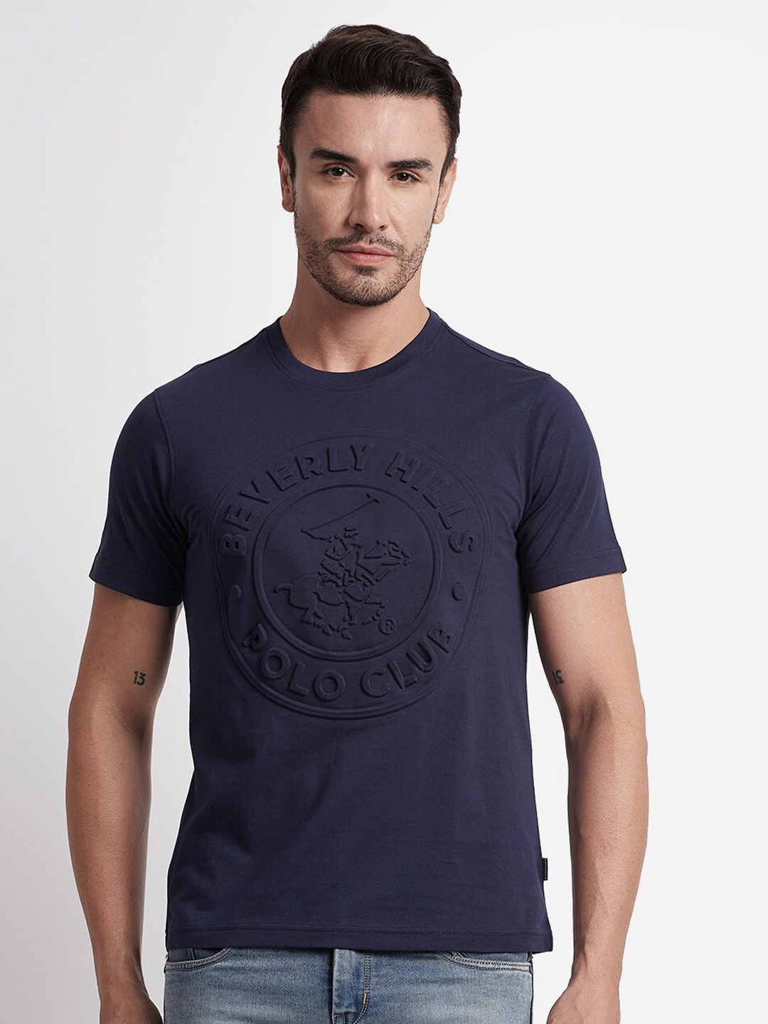 

Beverly Hills Polo Club Printed Pure Cotton T-shirt, Blue