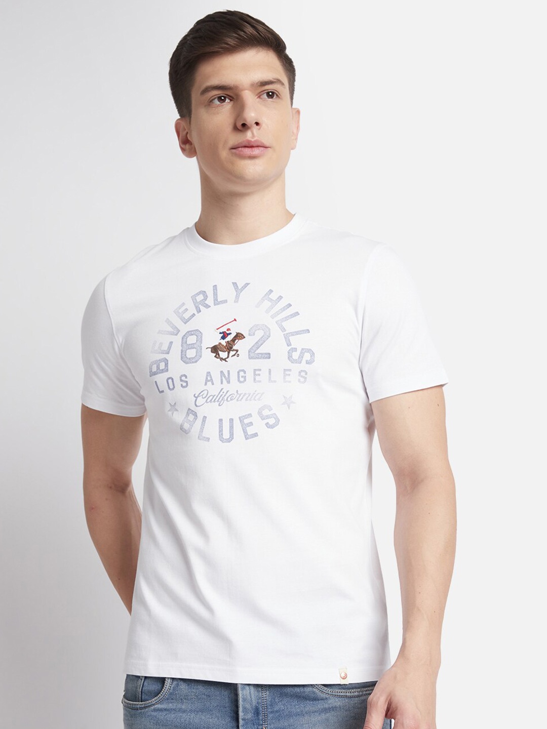

Beverly Hills Polo Club Typography Printed Pure Cotton T-shirt, White