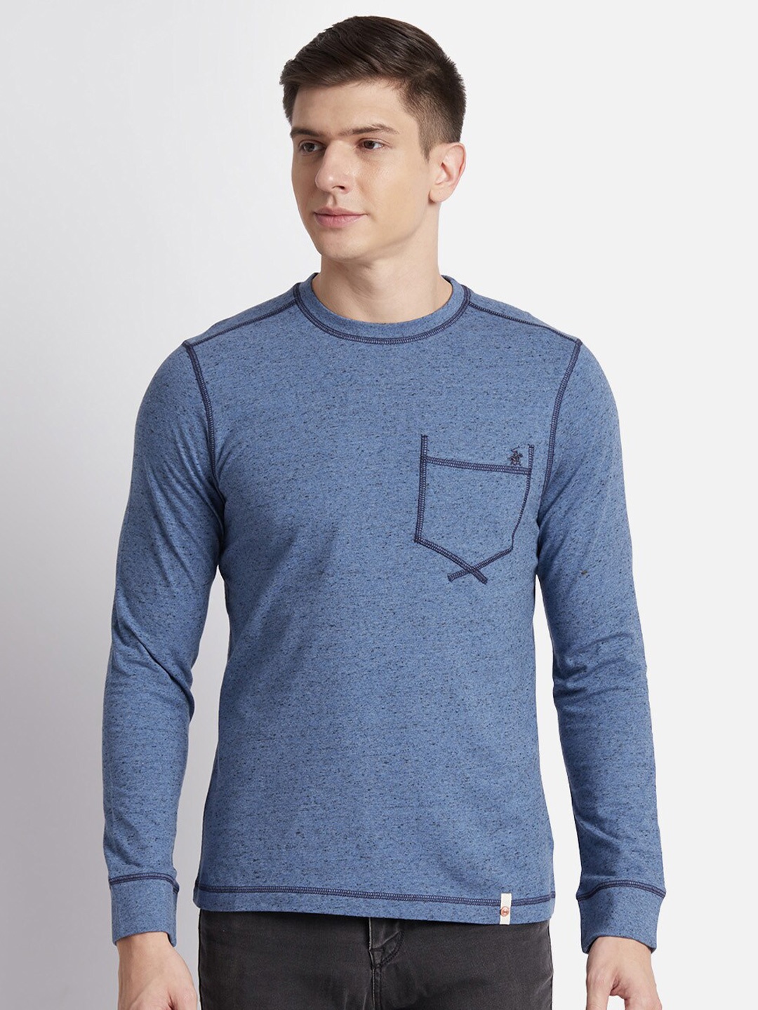 

Beverly Hills Polo Club Round Neck Regular Fit Pure Cotton T-Shirt, Blue