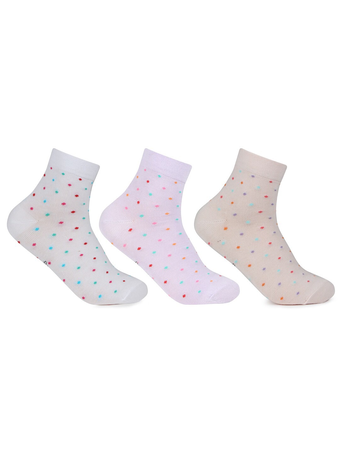 

Bonjour Women Pack of 3 Patterned Ankle-Length Socks, Grey
