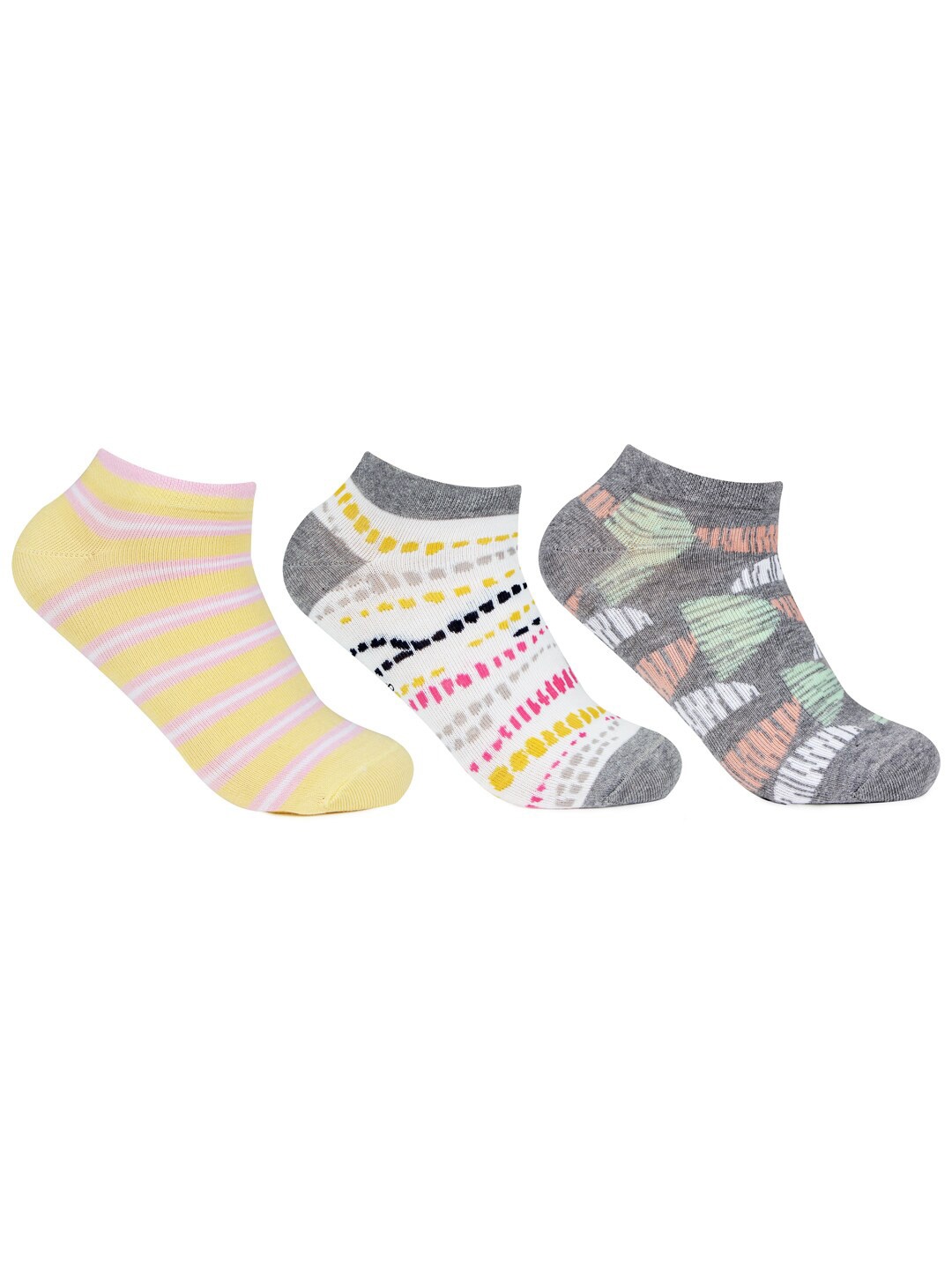 

Bonjour Women Pack of 3 Shoe Liners Socks, Yellow