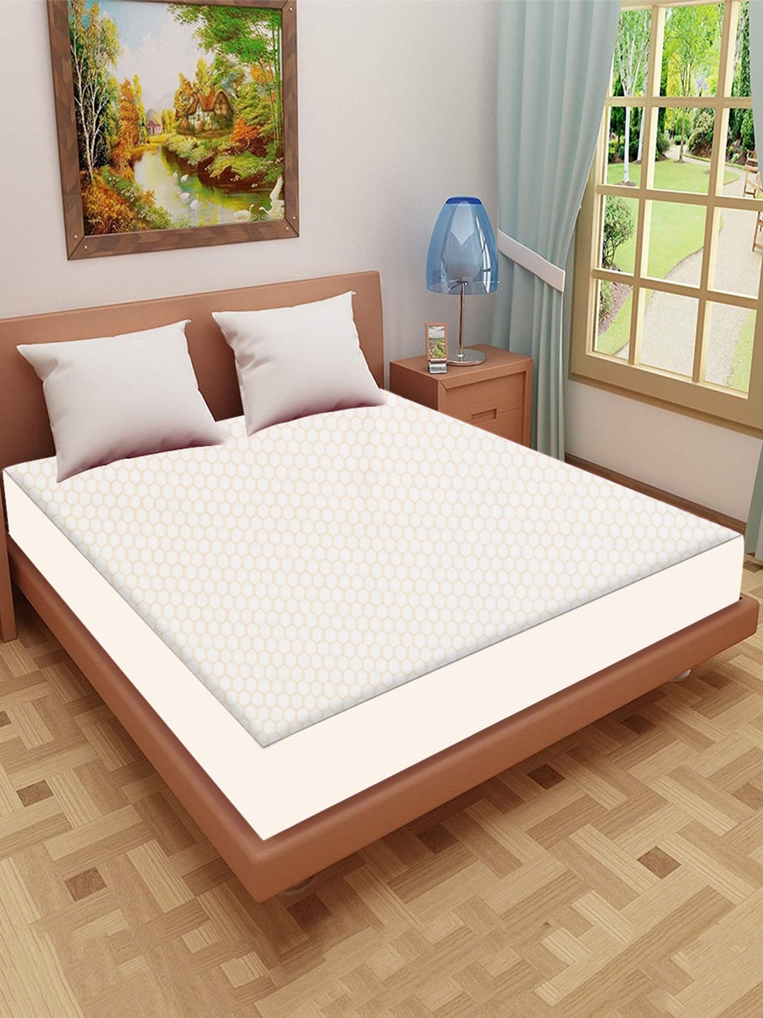 

Adbeni Home Grey Self Design 200 GSM Jacquard Cotton Smooth Mattress Protector