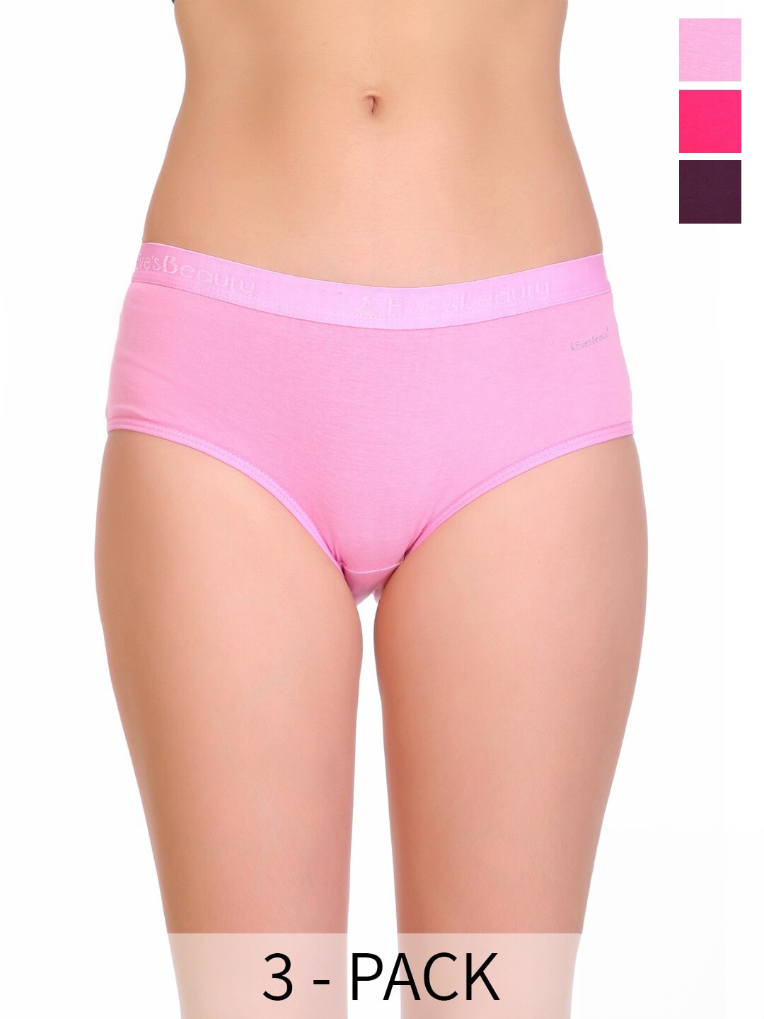 

Eve's Beauty Pack Of 3 Assorted Pure Cotton Hipster Briefs