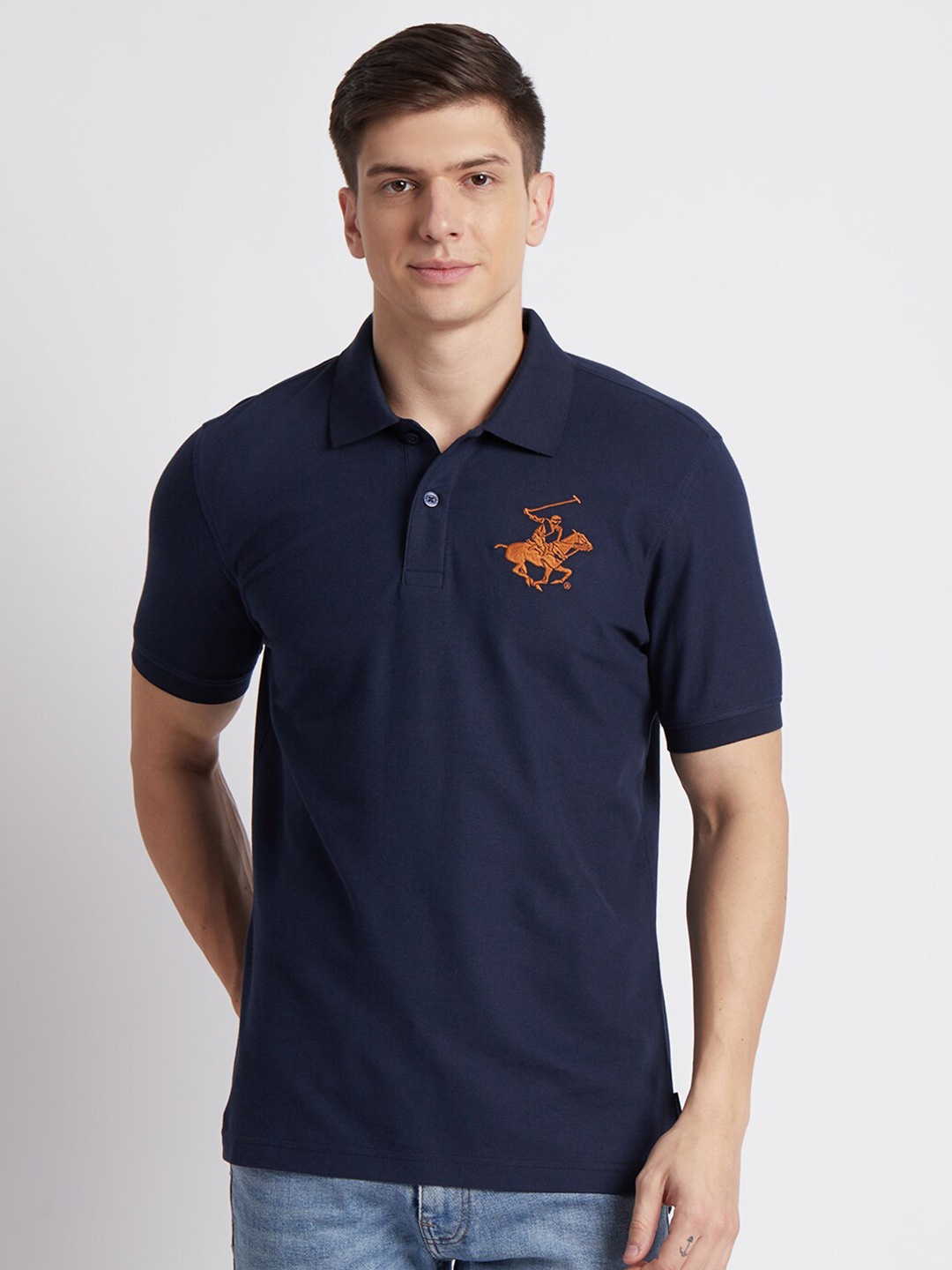 

Beverly Hills Polo Club Polo Collar Regular Fit Cotton T-Shirt, Blue