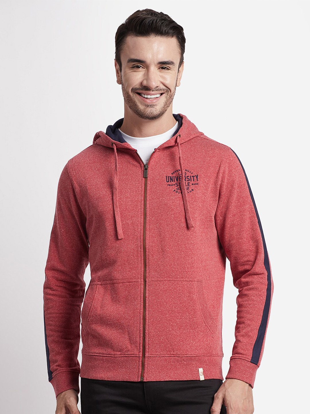 

Beverly Hills Polo Club Hooded Cotton Front Open Sweatshirt, Red