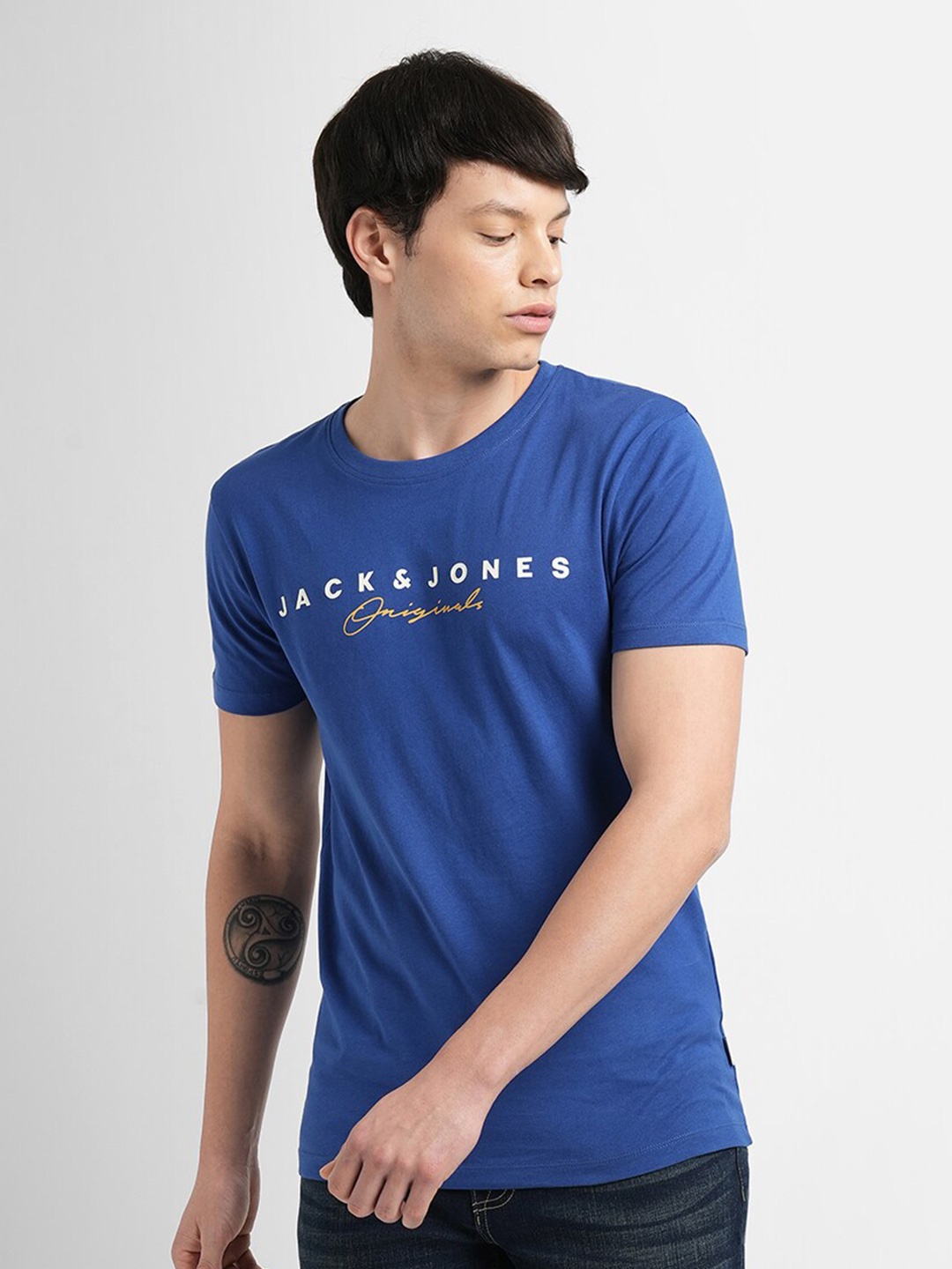 Jack & Jones Typography Printed Slim Fit T-shirt, Blue