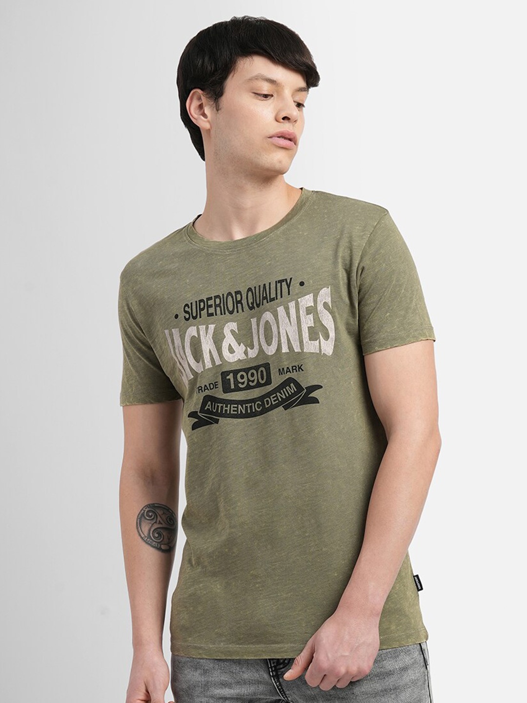 

Jack & Jones Typography Printed Slim Fit T-shirt, Green