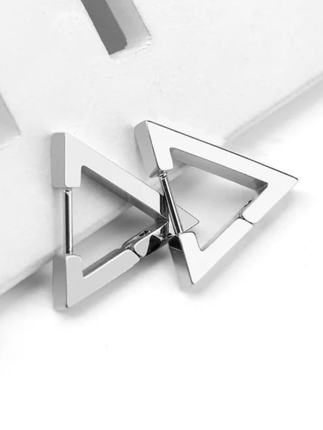 

KRYSTALZ Silver Plated Stainless Steel Geometric Shaped Studs Earrings