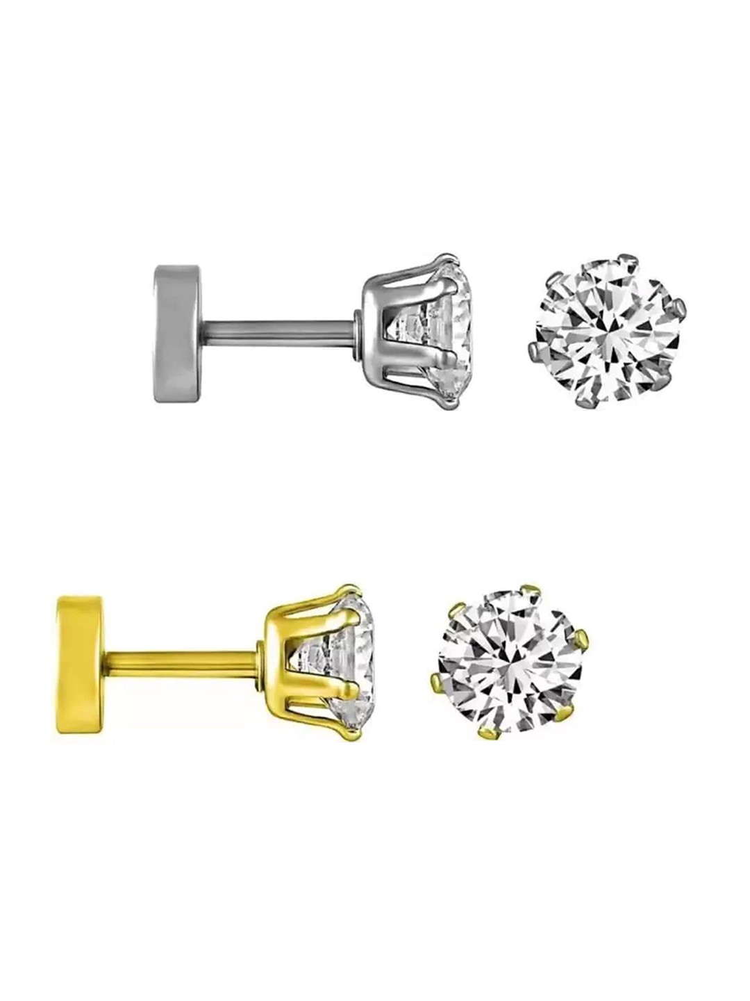 

KRYSTALZ Circular Studs Earrings, Gold