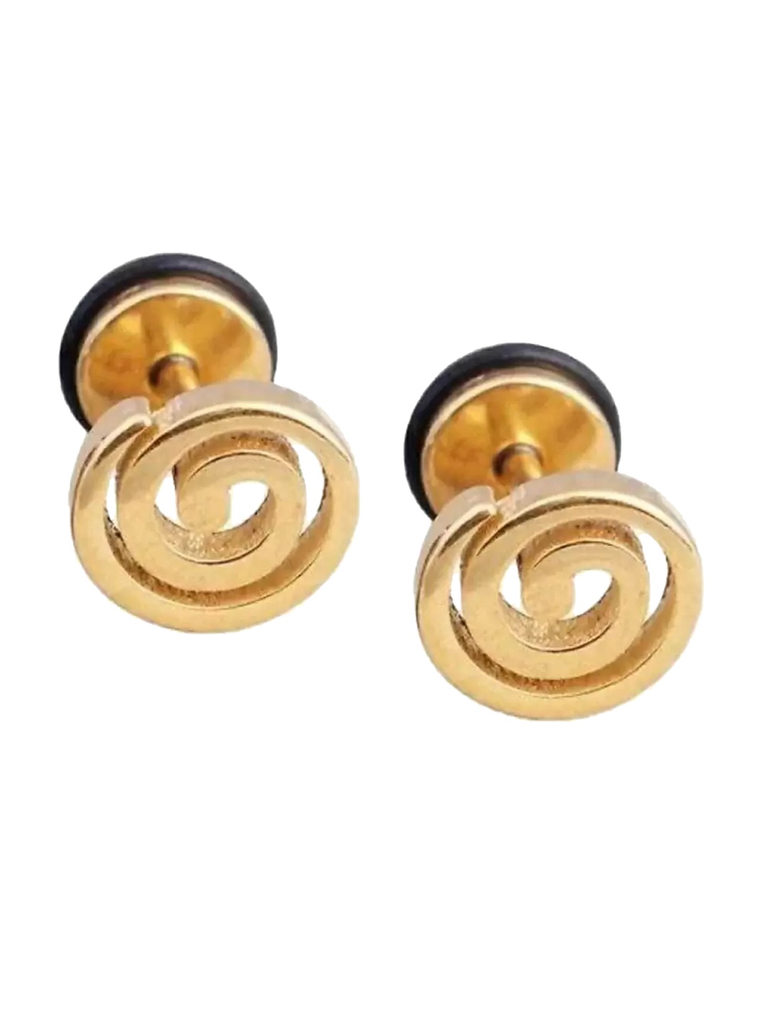 

KRYSTALZ Mens Gold-Plated Circular Ear Cuff Earrings