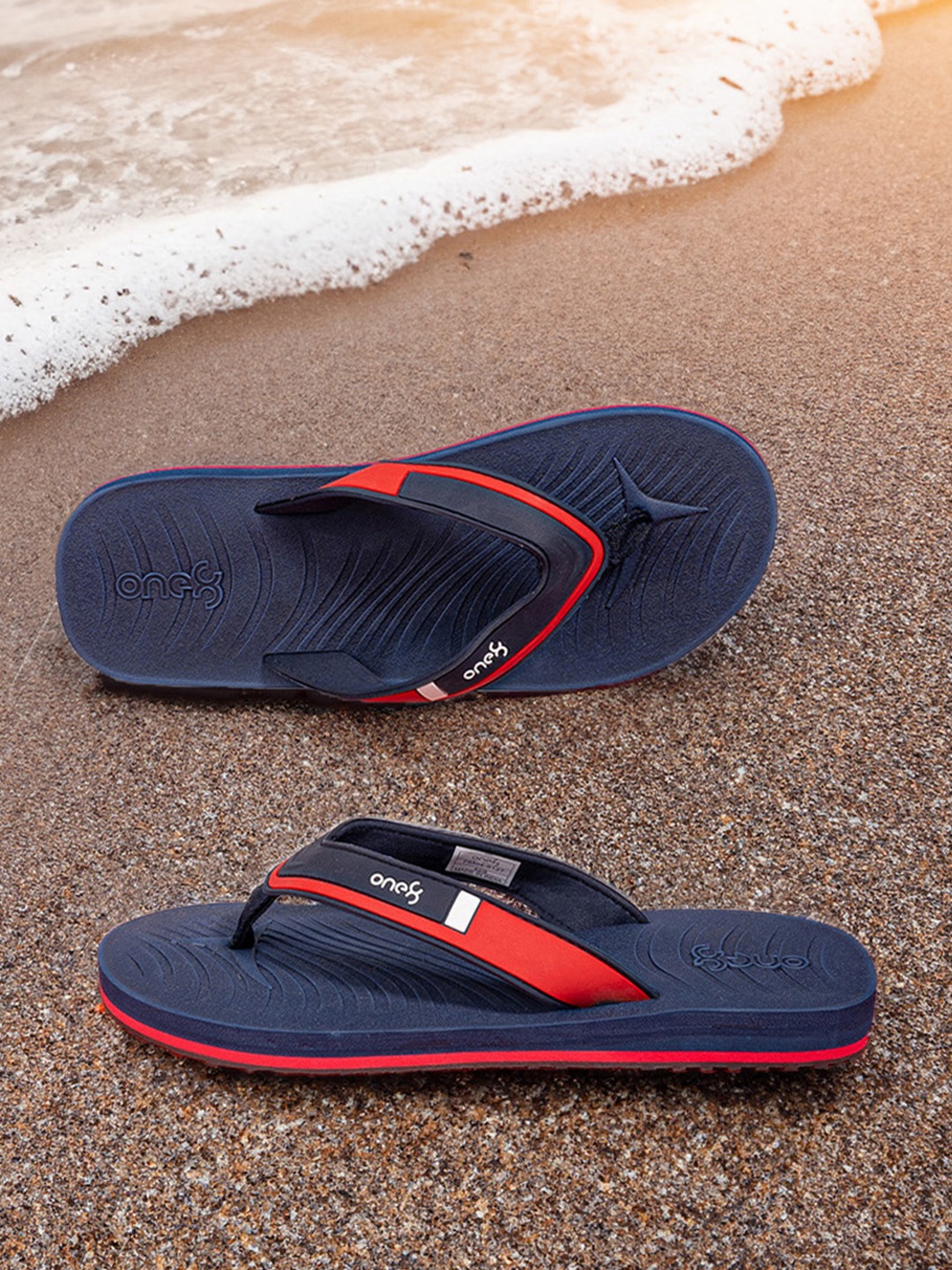 

One8 Men Anti-Skid Sole Water Resistant Thong Flip-Flops, Blue