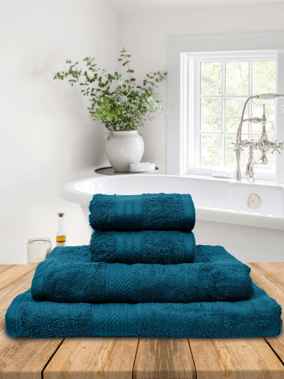 

Home Fresh Assorted 4 Pieces 450 GSM Cotton Towel Set