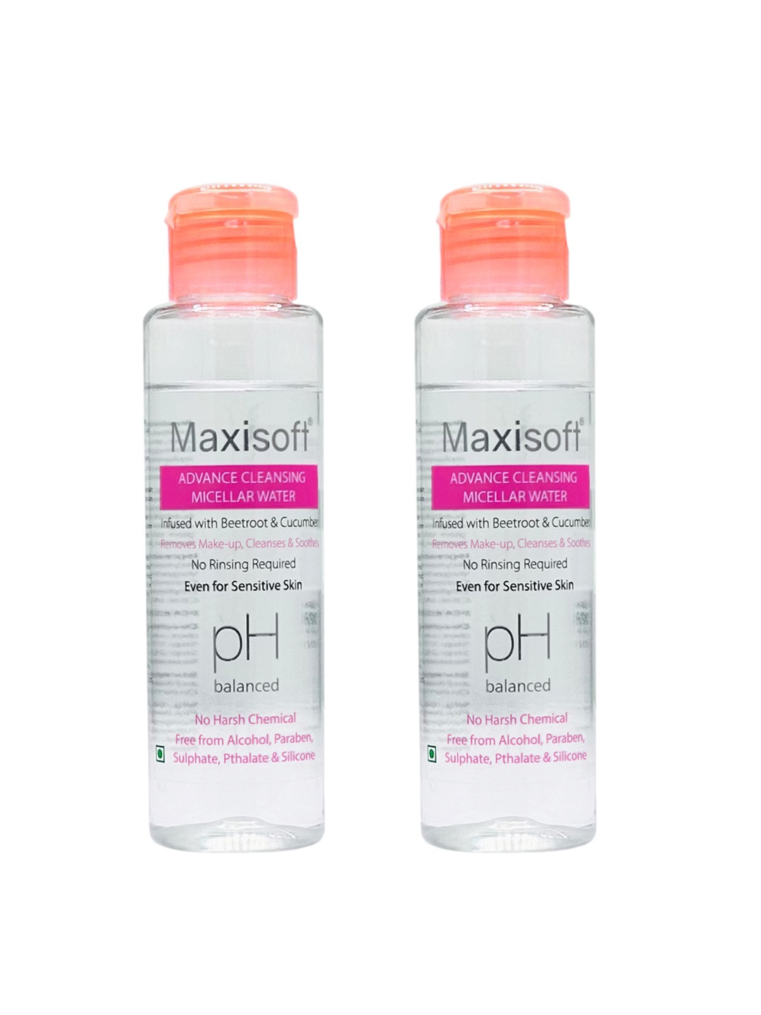 

Maxisoft Set of 2 Advance Cleansing Micellar Water - 100 ml Each, Pink