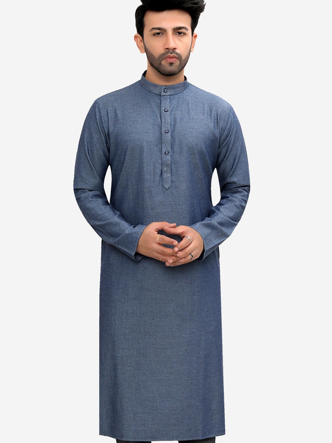 

Authentics Band Collar Kurta, Blue