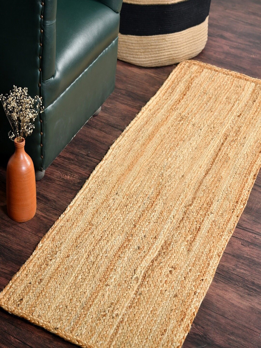 

HOMEMONDE Beige Braided Jute Reversible Carpet