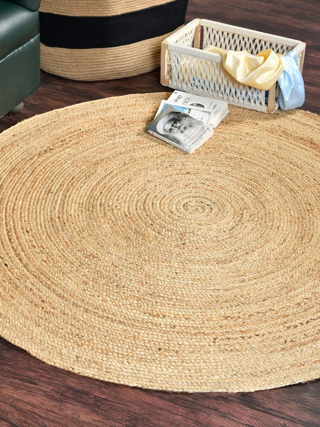 

HOMEMONDE Beige Braided Jute Reversible Carpet