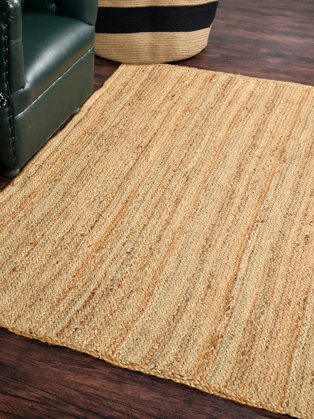 

HOMEMONDE Beige Braided Jute Reversible Carpet