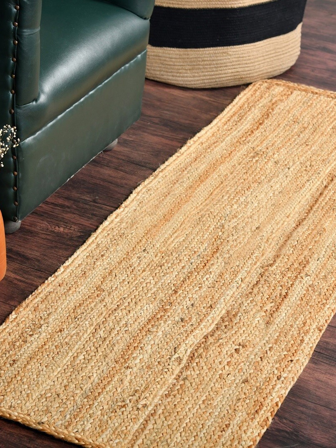 

HOMEMONDE Beige Braided Jute Reversible Carpet