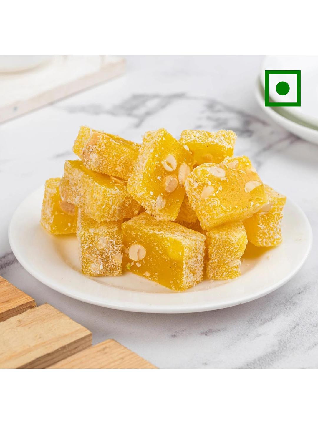

The Baklava Box Lemon Cashew Turkish Delight Sweets 500 gms, Yellow
