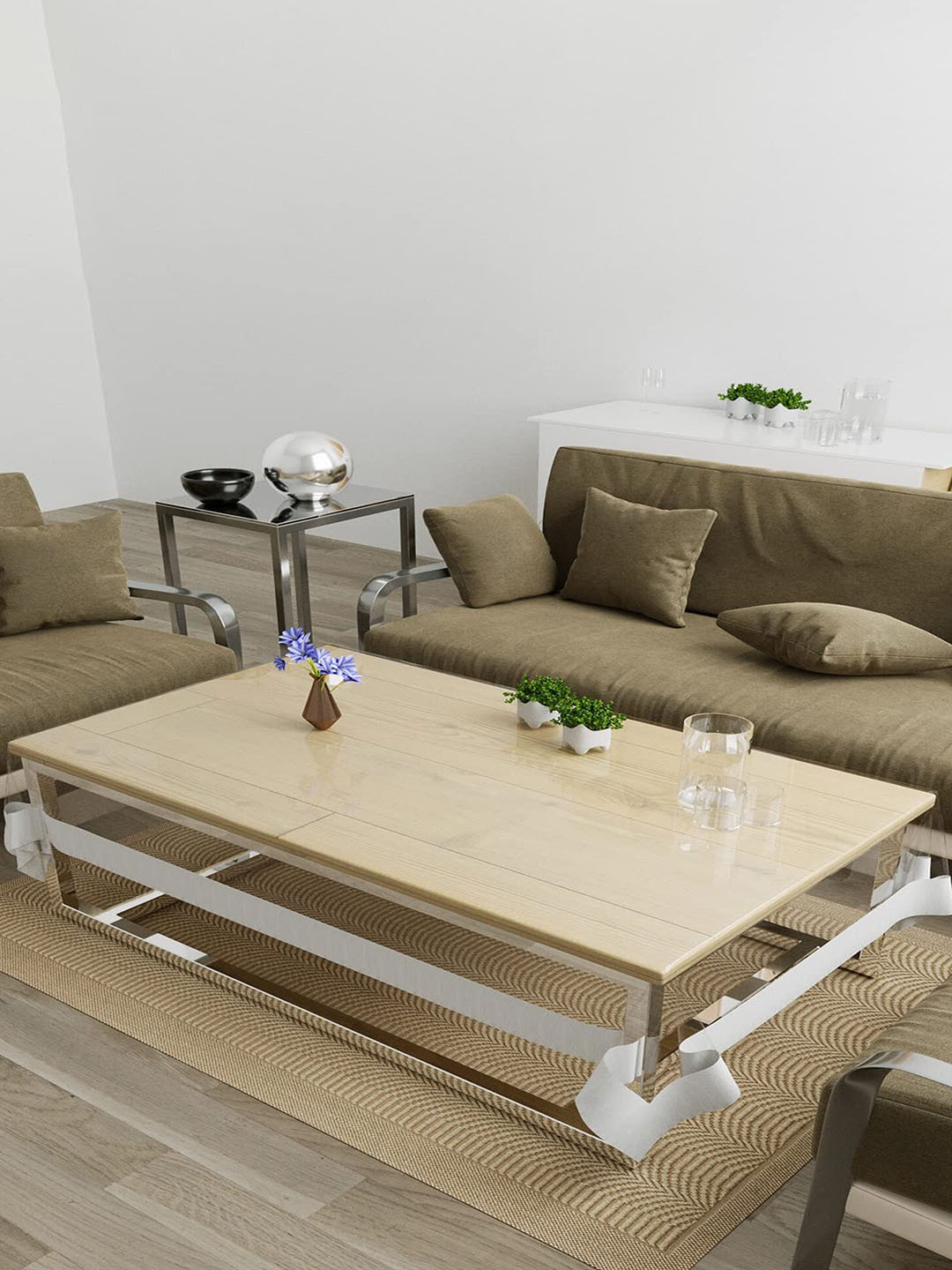

Dakshya Industries Transparent 4-Seater Center Table Cover