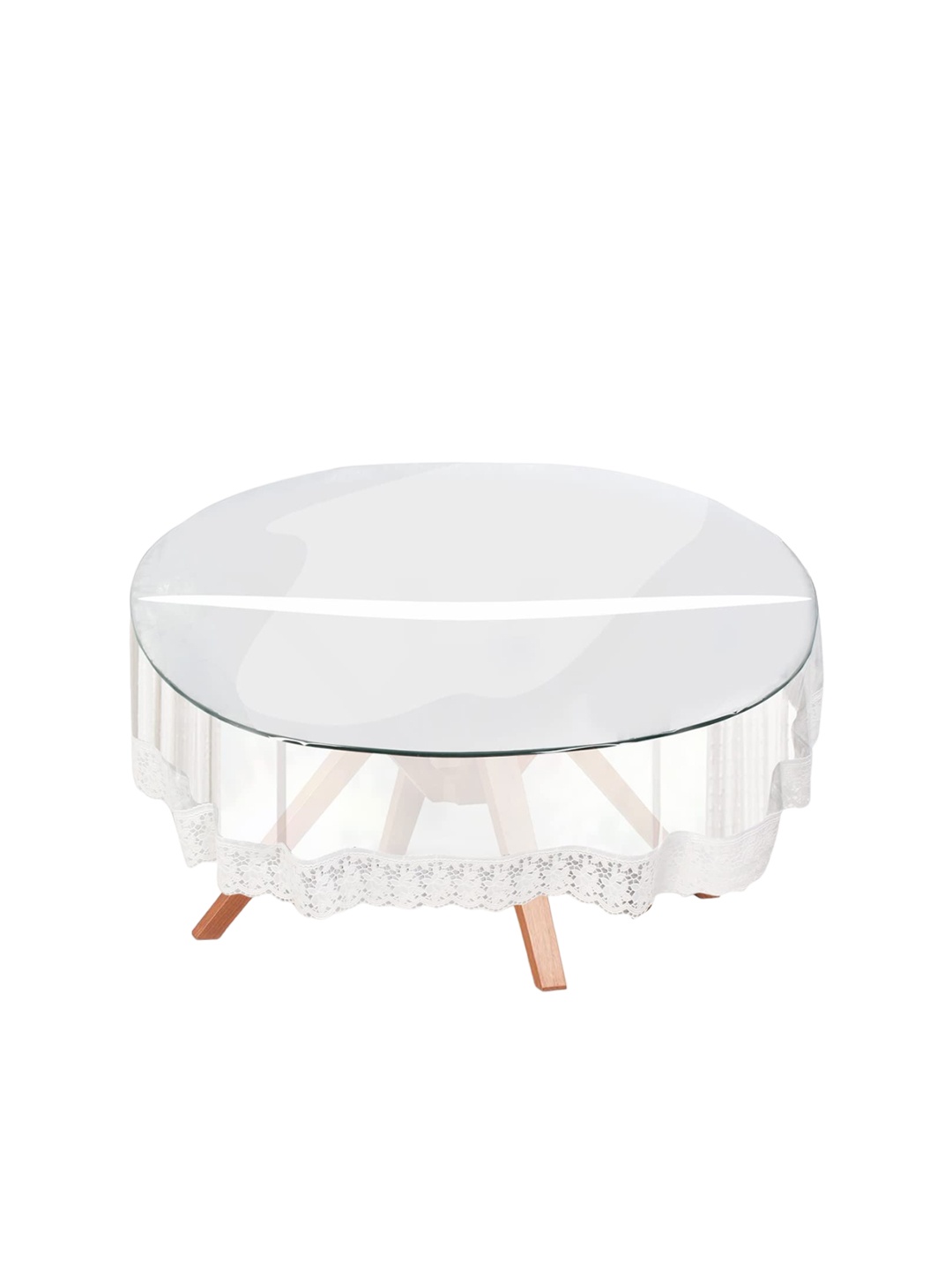 

Dakshya Industries Transparent & Silver Toned 6-Seater Table Cover