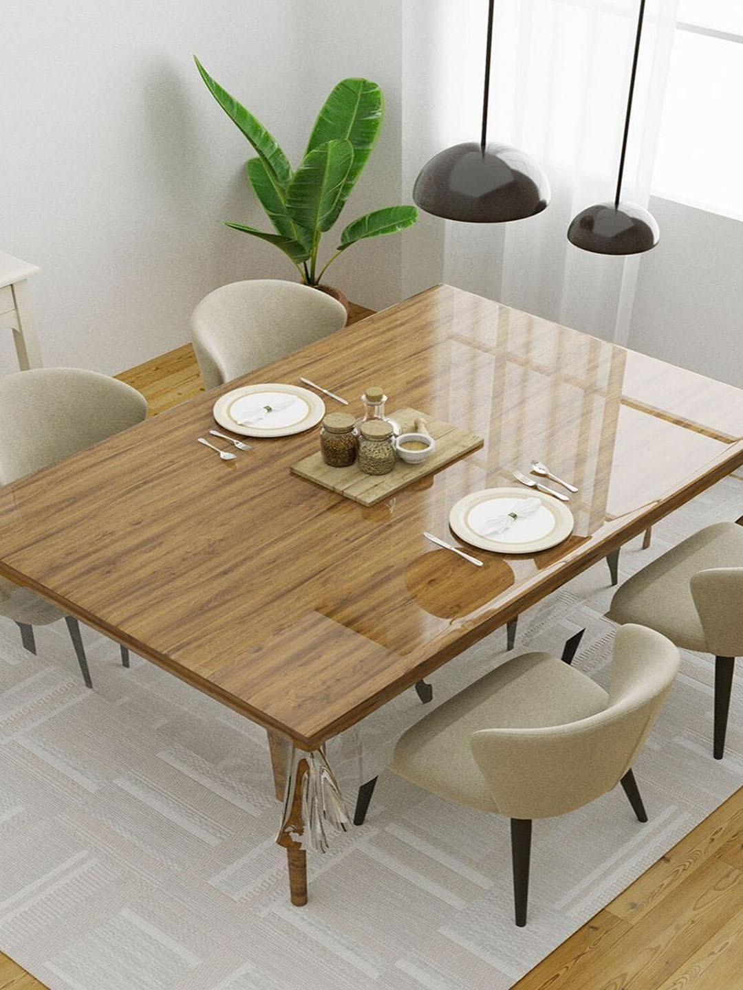 

Dakshya Industries Transparent 6-Seater Rectangular Table Cover